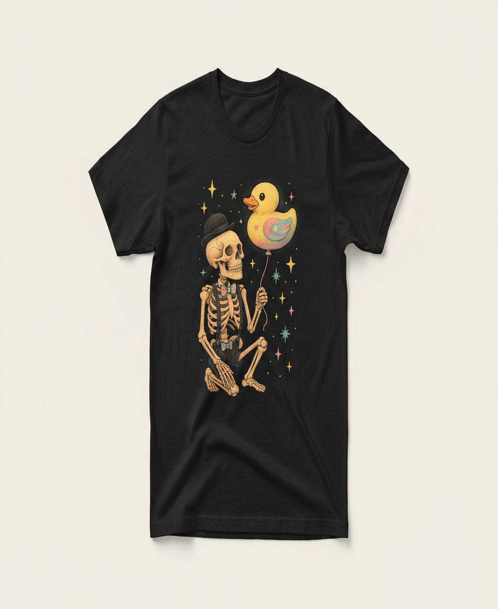 Skeleton Duck Graphic Tee – Funny Skeleton Shirt with Rubber Duck