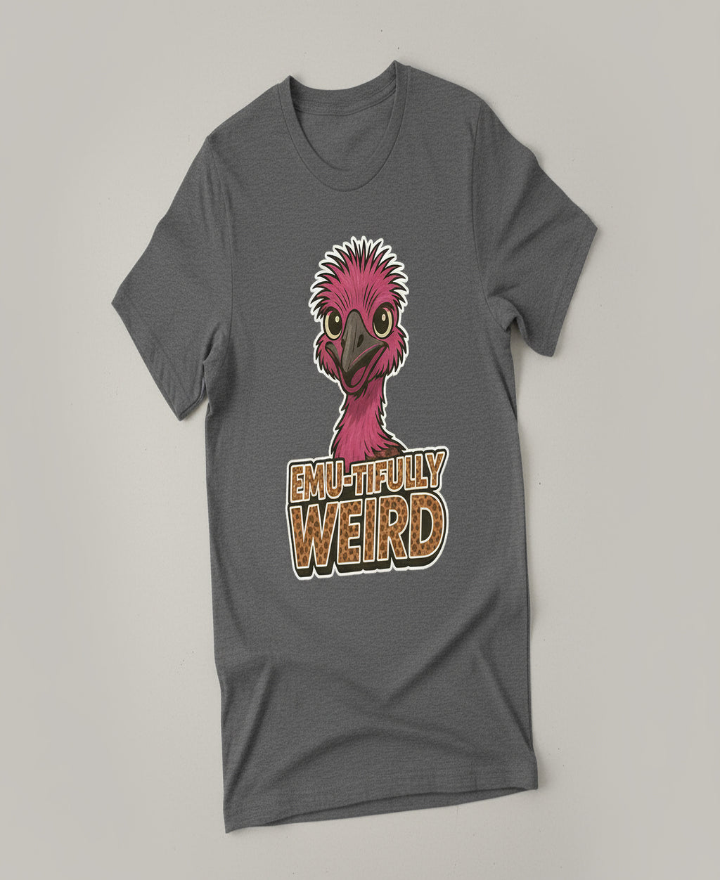 Emu-tifully Weird Emu Graphic Tee – Funny Farm Animal Shirt | Just Shirt Me