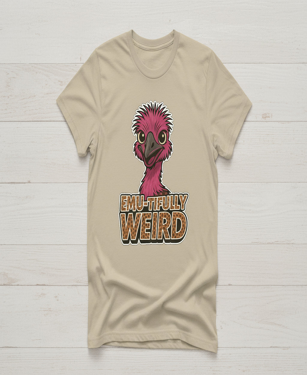Emu-tifully Weird Emu Graphic Tee – Funny Farm Animal Shirt | Just Shirt Me