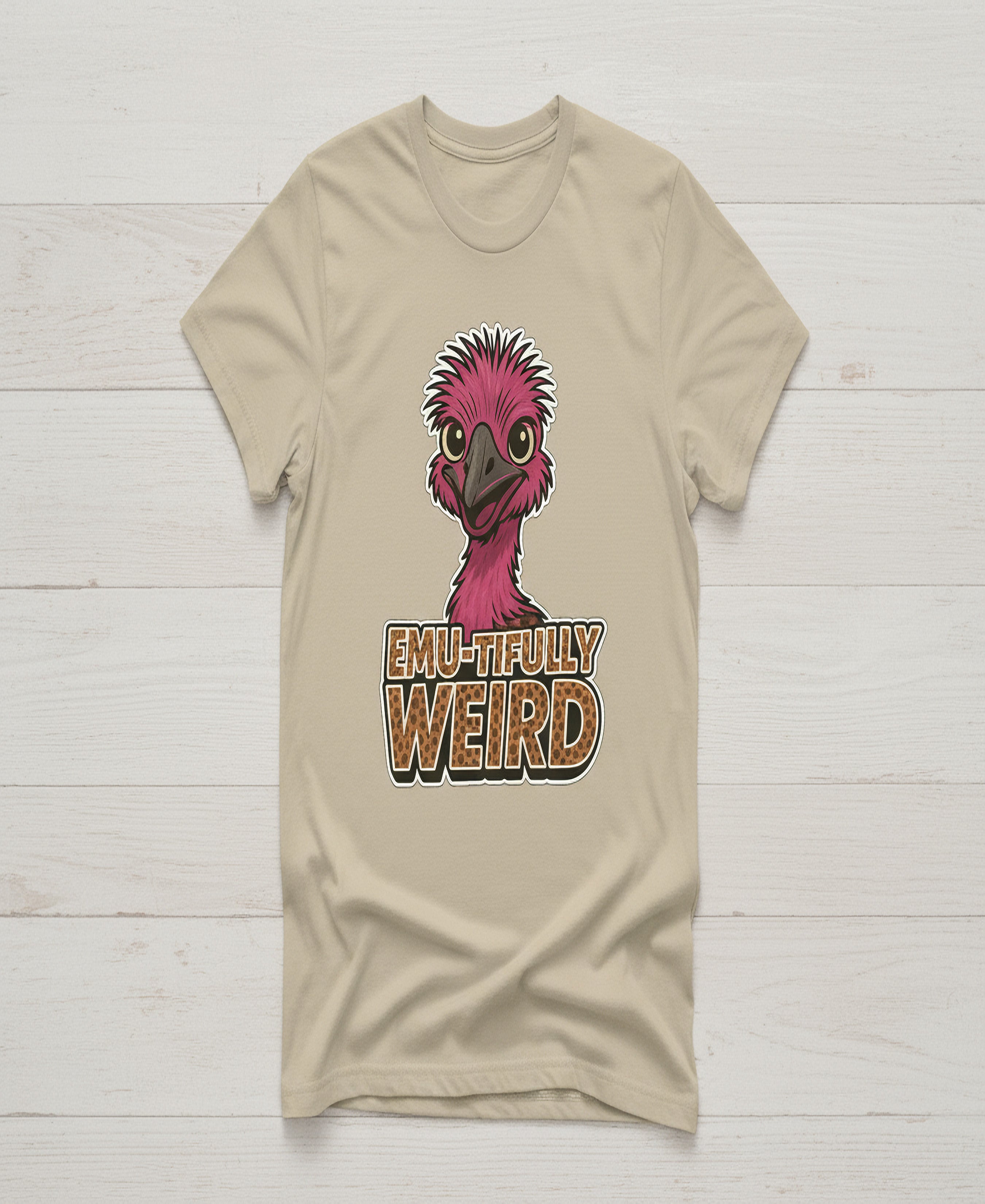 Emu-tifully Weird Emu Graphic Tee – Funny Farm Animal Shirt | Just Shirt Me