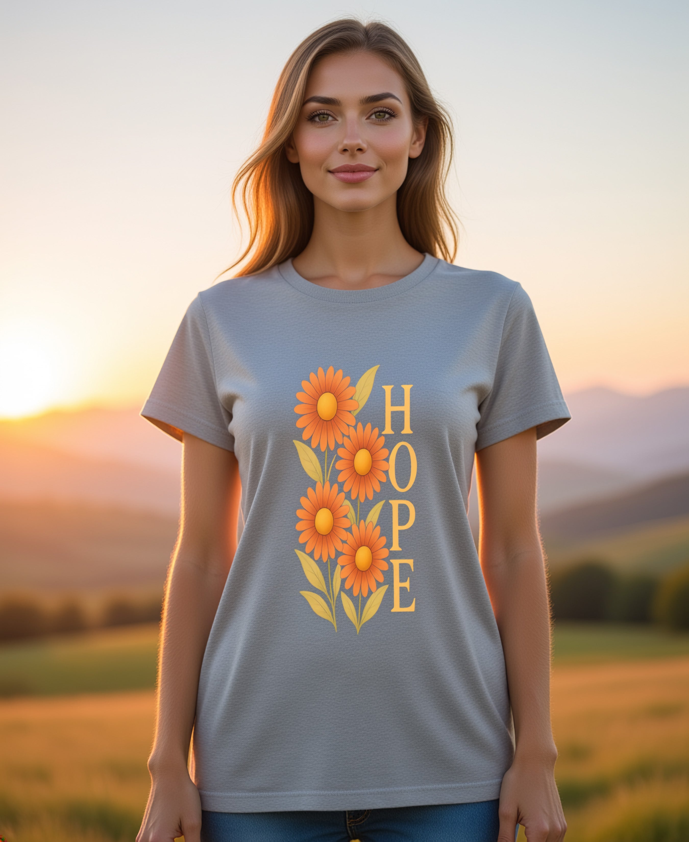 Hope Floral Graphic T-Shirt | Sunflower Hope Tee | Inspirational Women’s Shirt