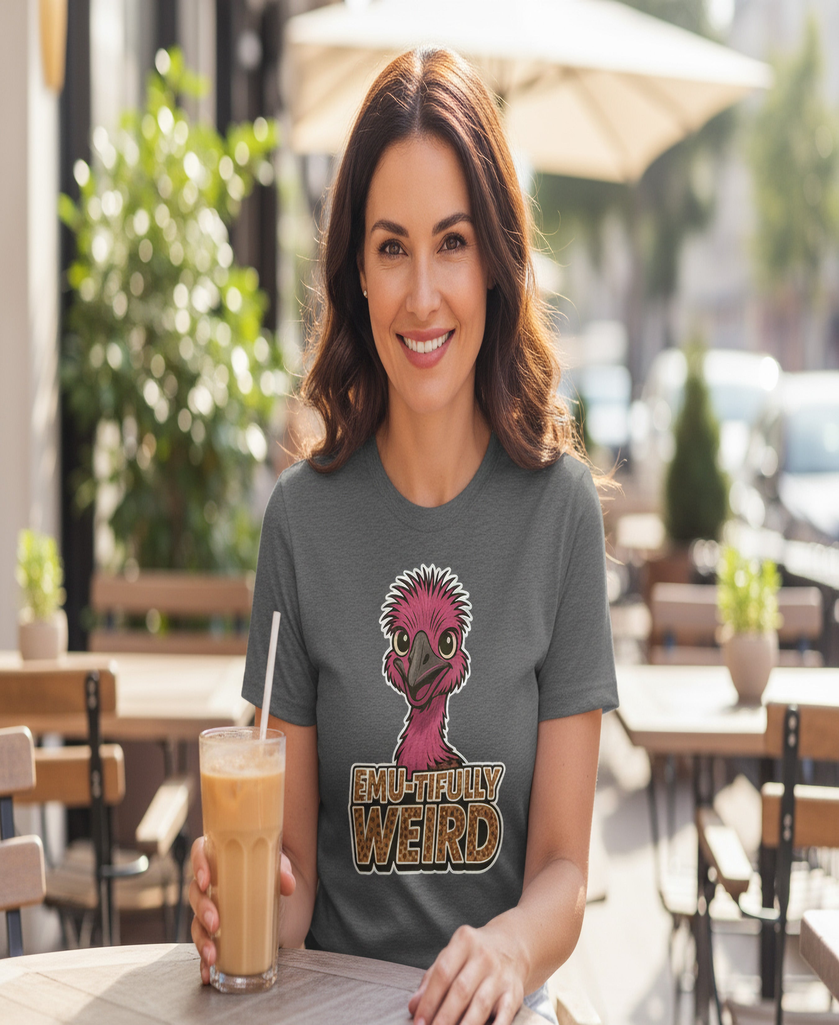 Emu-tifully Weird Emu Graphic Tee – Funny Farm Animal Shirt | Just Shirt Me