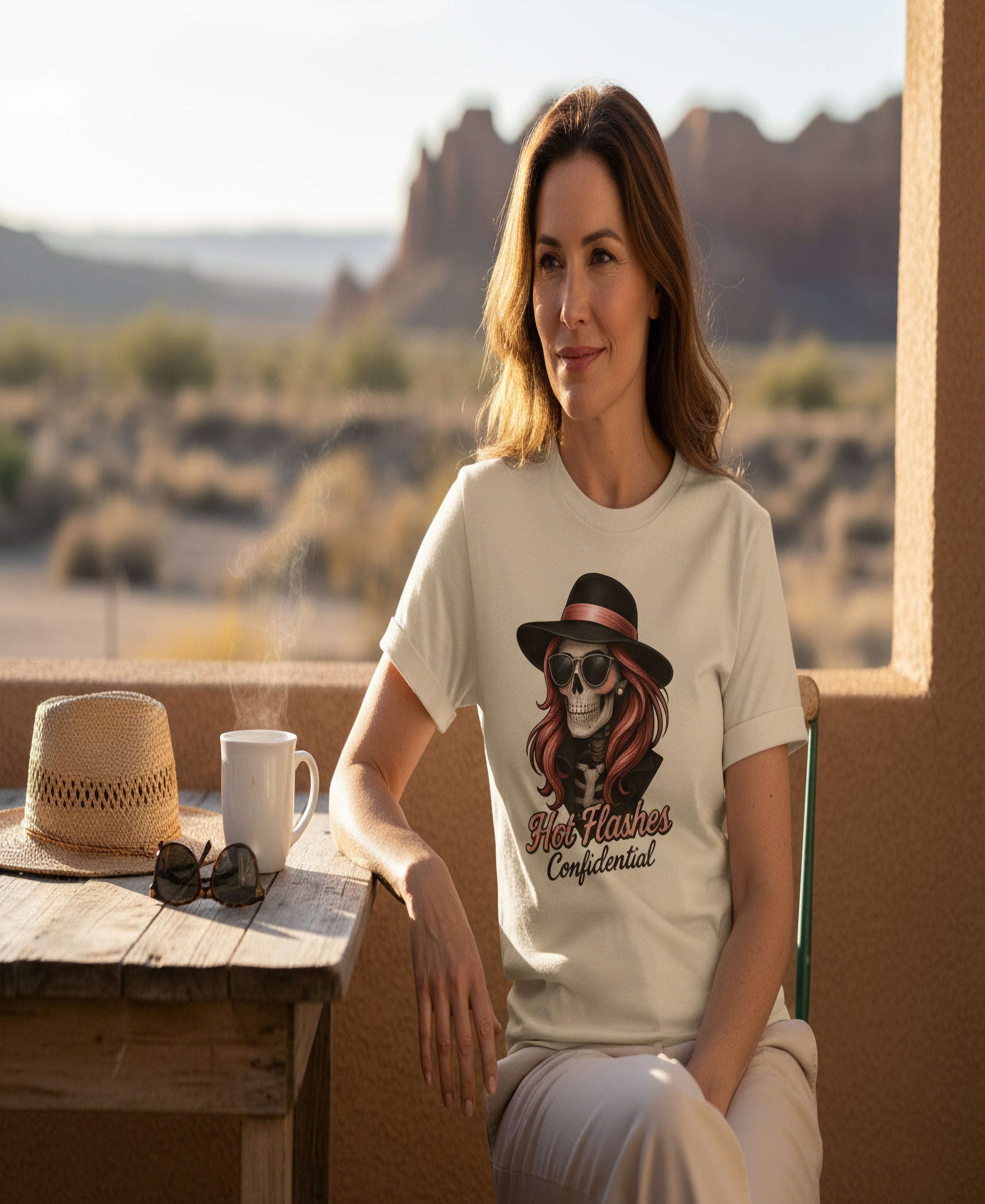 Hot Flashes Confidential Graphic Tee – Funny Menopause Humor Women’s T-Shirt