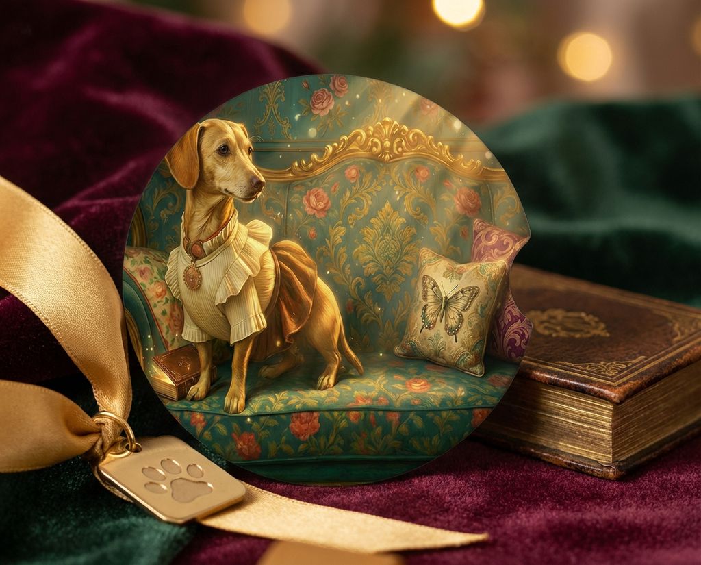 Meet Mindy the Dachshund Mix | Ceramic Car Coaster for Dog Lovers