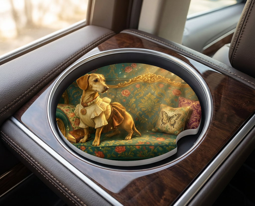 Meet Mindy the Dachshund Mix | Ceramic Car Coaster for Dog Lovers