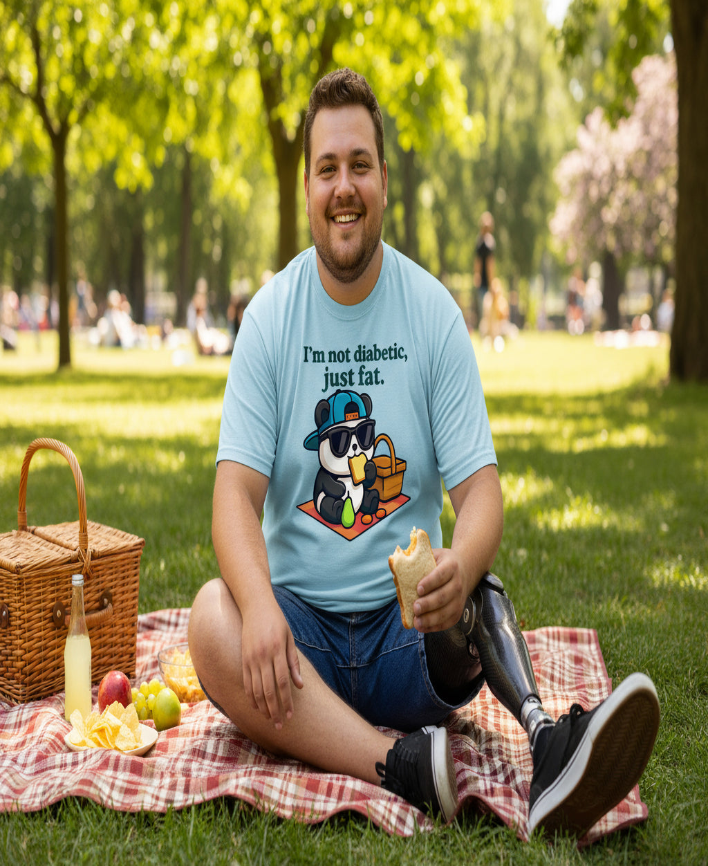 “I’m Not Diabetic, Just Fat.” Graphic Tee – Amputee Representation Unisex Shirt