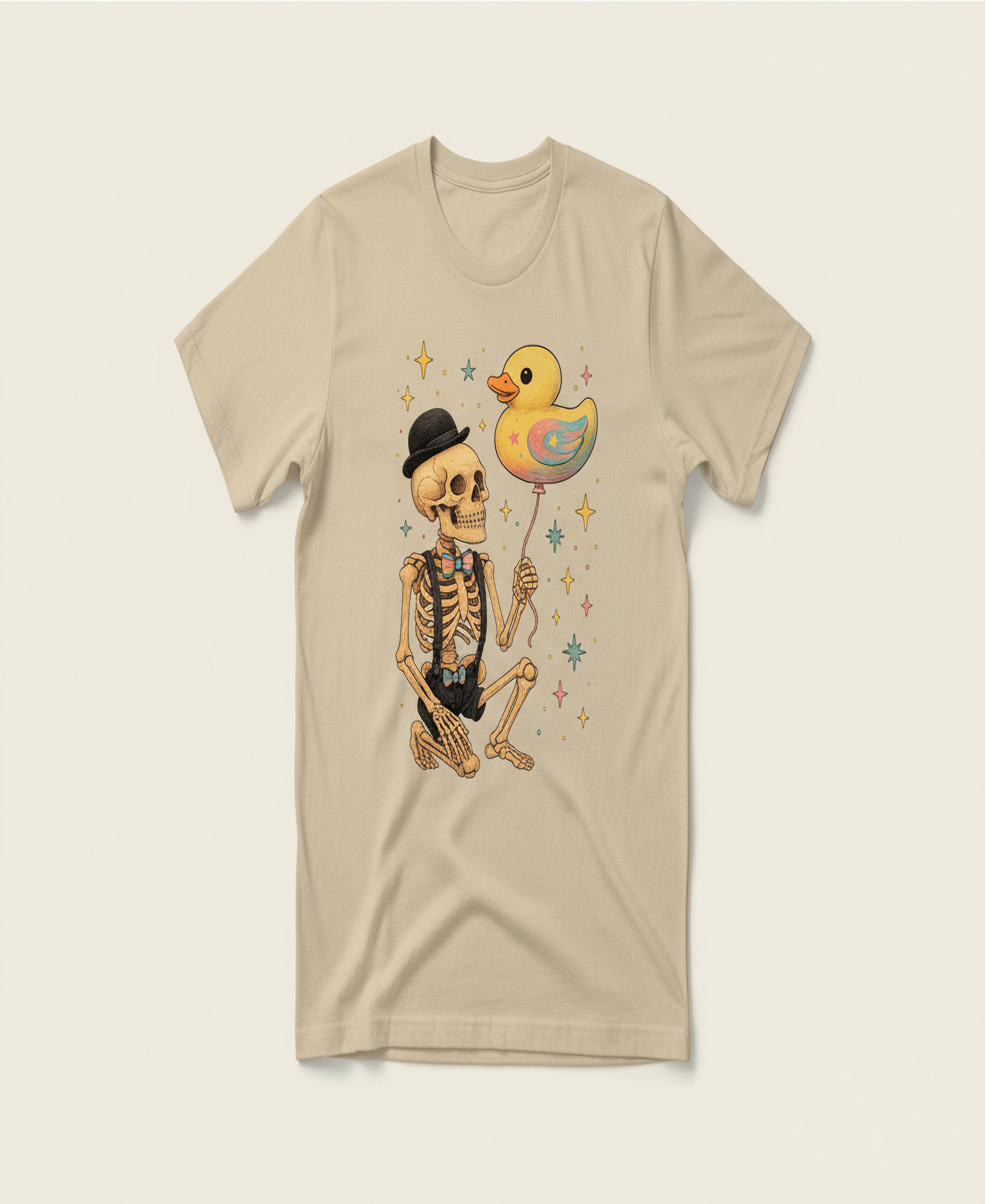 Skeleton Duck Graphic Tee – Funny Skeleton Shirt with Rubber Duck