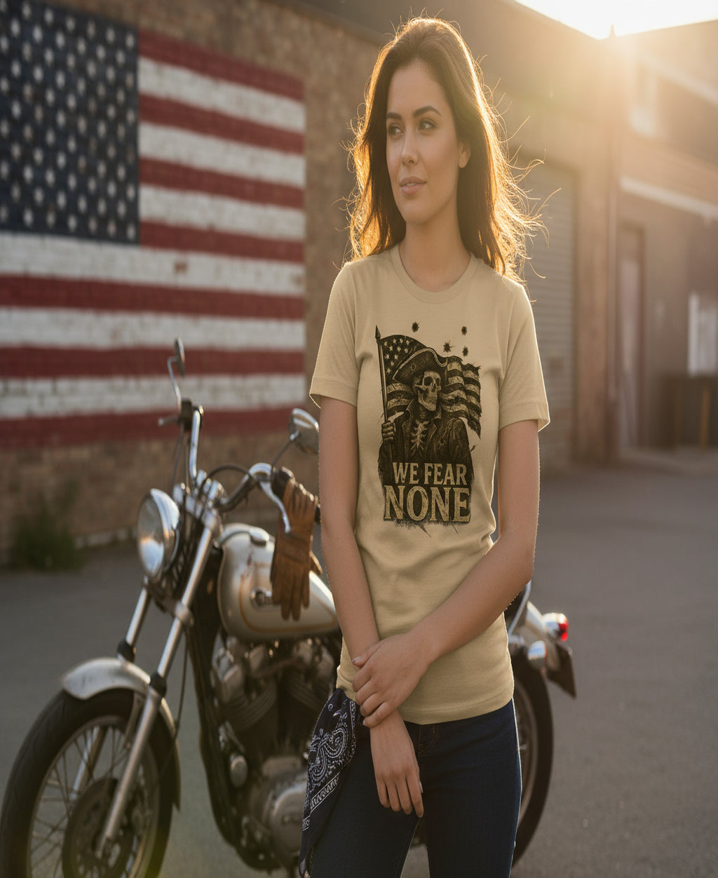 We Fear None Patriotic Graphic Tee – American Skull Flag Shirt | Unisex Freedom T-Shirt